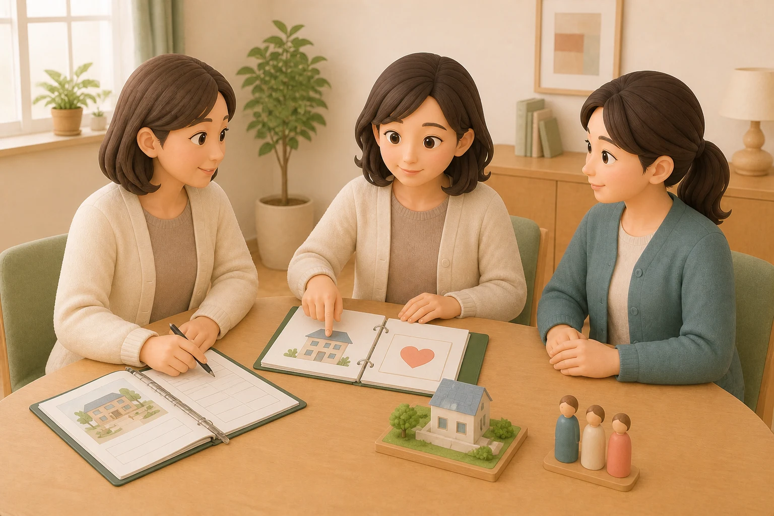 本人情報シートと公的なサービス等利用計画を分けて確認し、グループホーム相談へつなぐ場面